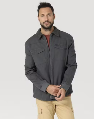 Men's Sherpa Lined Canvas Shirt Jacket