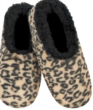Ladies Leopard Sherpa Fleece Printed Slippers