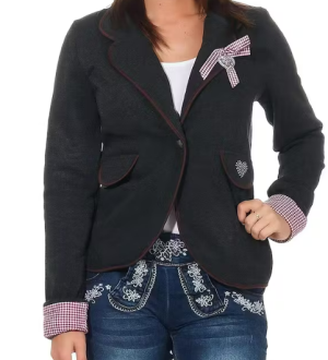 Ladies Grey Office Jacket With Pink Detail