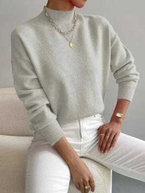 Unity Mock Neck Drop Shoulder Sweater