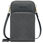 3-Pocket Crossbody Bag with V-Stitch Detail - Image 3