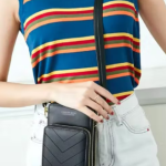3-Pocket Crossbody Bag with V-Stitch Detail