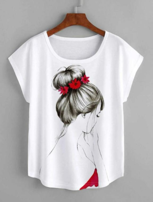 Figure Graphic Cap Sleeve Tee