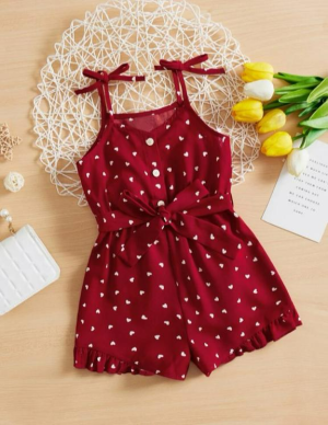 Toddler girls heart romper