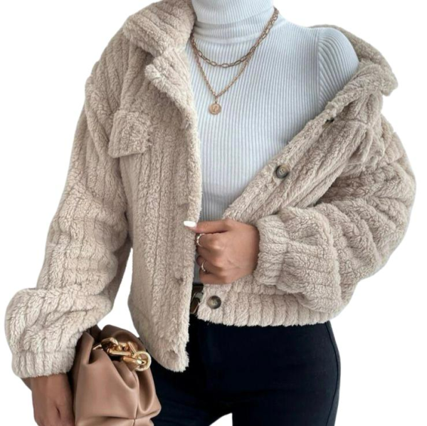 Frenchy Drop Shoulder Button Front Flannel Jacket - Image 3
