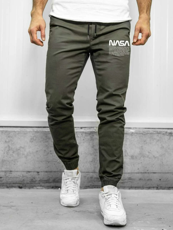Men Letter Graphic Drawstring Waist Pants