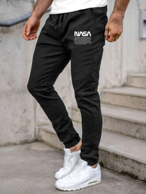 Men Letter Graphic Drawstring Waist Pants