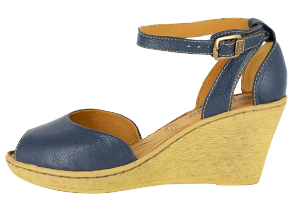 Ladies leather high- heel wedge sandal - Image 2
