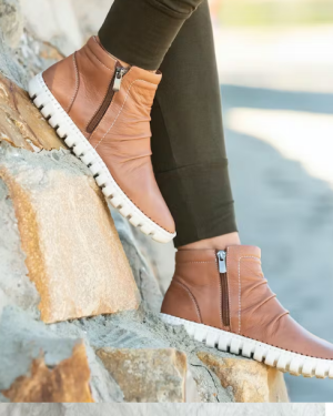 Ladies Handcrafted Genuine Leather Mandy Ankle Boots
