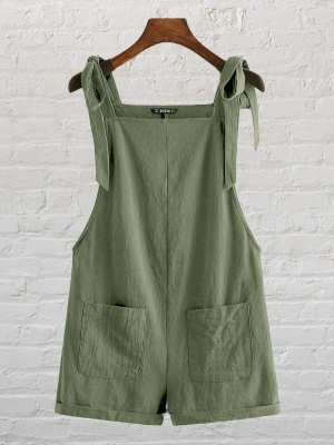 Patched Strap Shorts