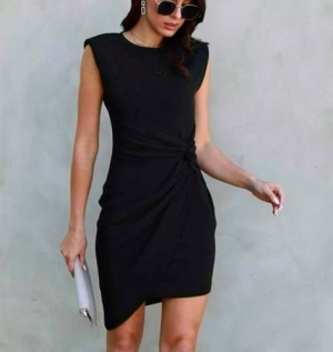 Wrap Dress black twist front