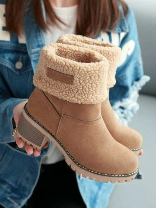 Ladies Suede Cotton Boots