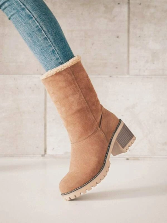 Ladies Suede Cotton Boots - Image 2