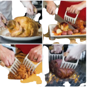 Stainless steel claw meat fork set