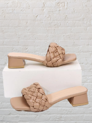 Braided Design Chunky Mules