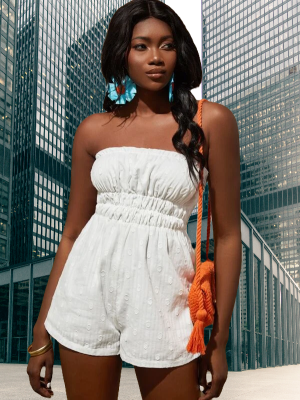 Shirred Back Swiss Dot Romper