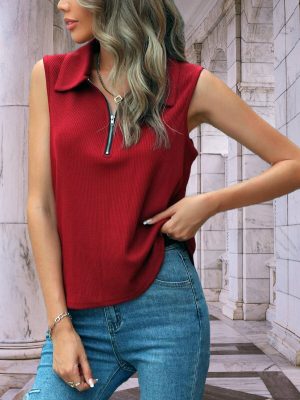 Half Zip Tank Top