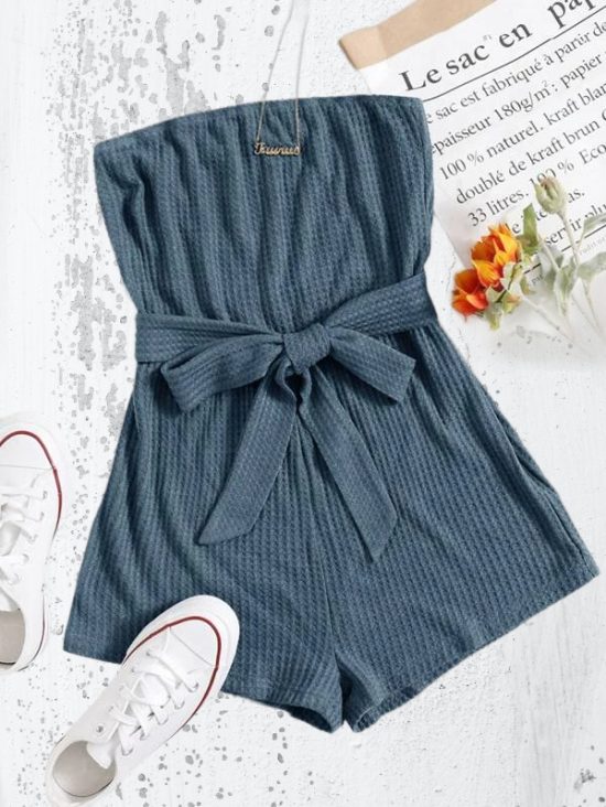 Knit Belted Romper