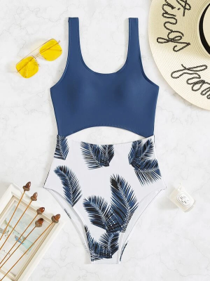 Plant Print  2 Piece Swimsuit
