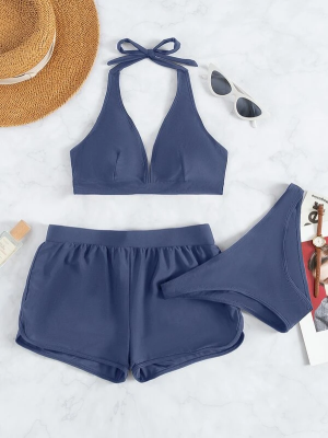 Bikini Swimsuit With Beach Shorts