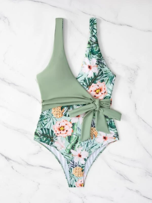 Tropical Swimsuit Belted