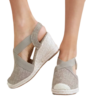 Ladies Espadrille Wedge Heels with Ankle Strap