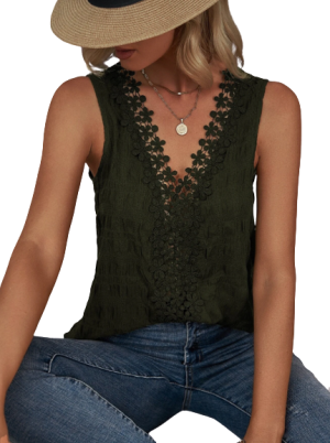 LUNE Guipure Lace Insert Blouse