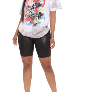 Faux Leather Biker Short