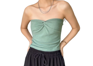 Ribbed Knit Twist Tube Top