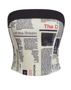 Newspaper Print Tube Top