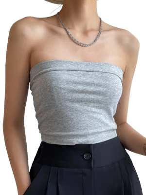 Solid Slim Fit Tube Top