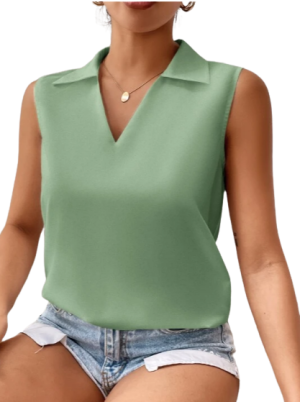 Clasi Solid Sleeveless Blouse