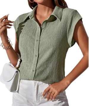 LUNE Button Front Solid Shirt