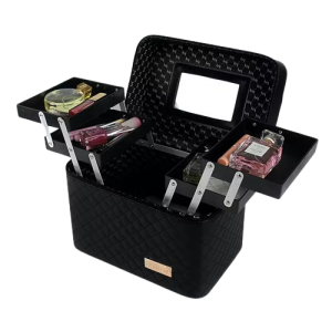 Styleberry Expandable 3 Tier Black Cosmetic Makeup Case