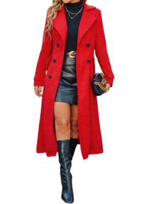 Double-breasted notch lapel collar coat