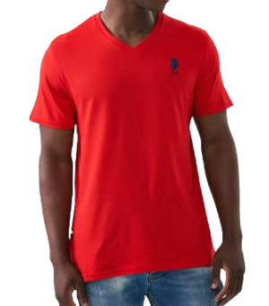 US Polo Association Men's V Neck Basic Logo T-Shirt