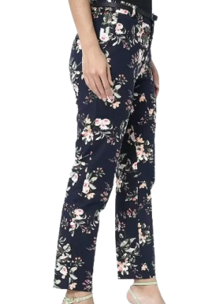 ZABAIONE - Ladies Floral Navy Pants