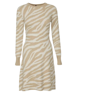 Zebra Print Fit & Flare Dress