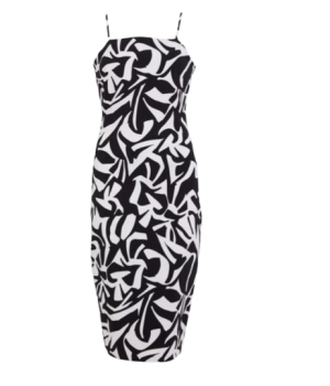 Black & White Print Bodycon Dress