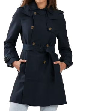 Ladies Navy Coat & Detachable Hood