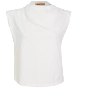 White Cowl Neck Top