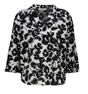 Black Split Neck Cotton Tunic