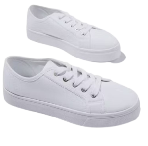 Ladies Winnie Bright White Lace-Up Sneakers