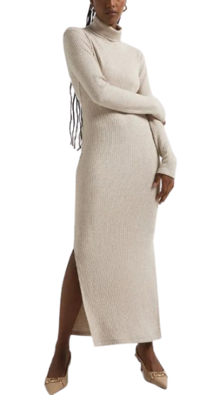 Poloneck Maxi Column Dress