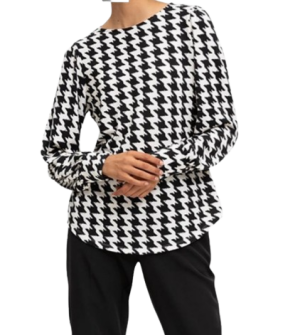 Black & White Cuffed Knit Top