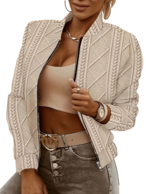 Zip Front Textured Jacket