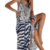 Printed Backless Halter Neck Dress