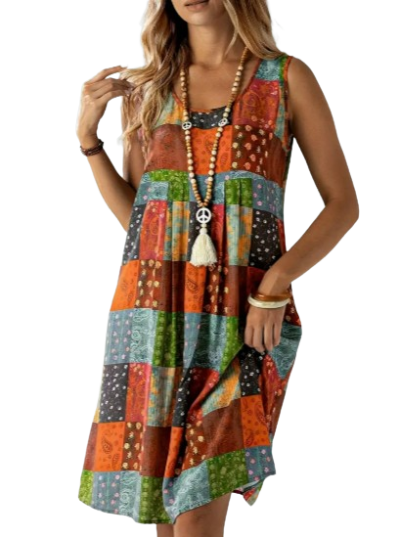 Vintage Boho Patchwork Dress