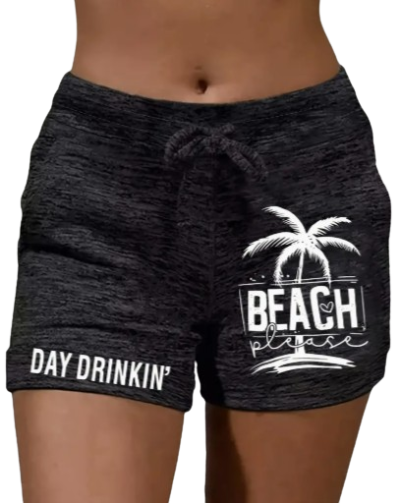 Casual Beach Shorts with Drawstring Waist