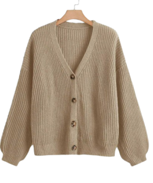 Calvaya Women's Solid Color V-Neck Single-Breasted Long Sleeve Casual Commuter Versatile Cardigan